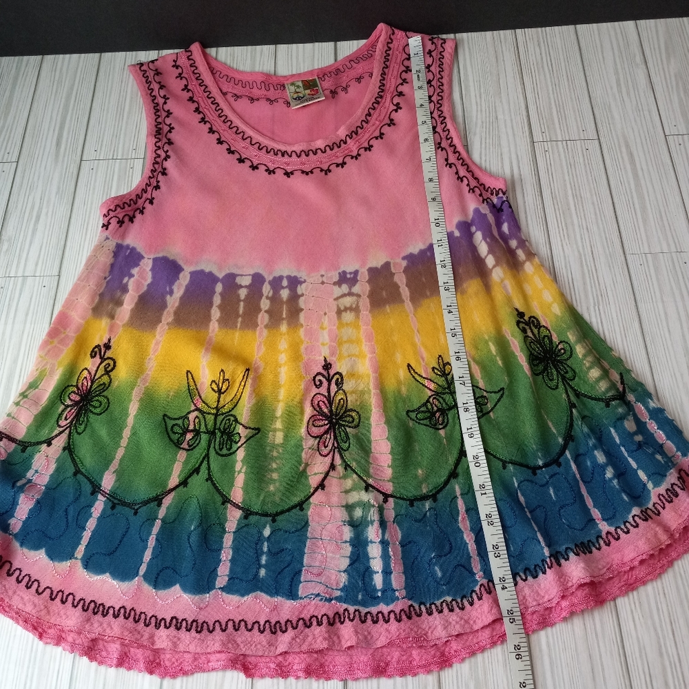 India Boutique Boho Hippie Tie Dye Tank Top - Picture 6 of 6